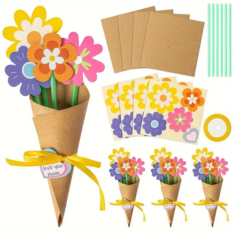 24Pcs Flower Bouquet Craft Kit