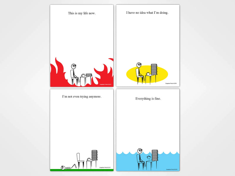 Funny Office Notepads - Everything is Fine and More