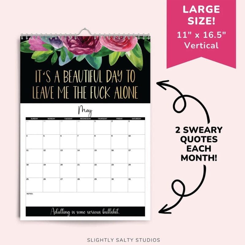 2025 Funny Large Sweary Wall Calendar