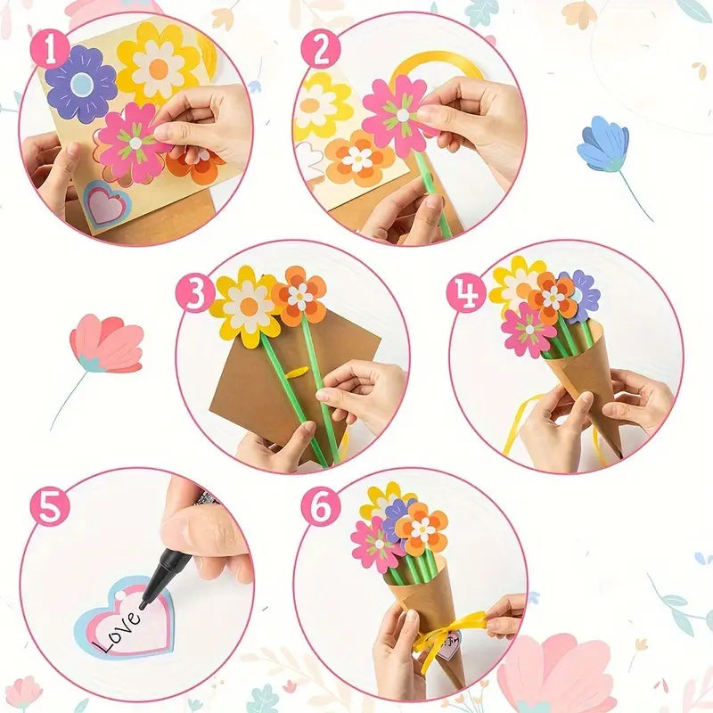 24Pcs Flower Bouquet Craft Kit