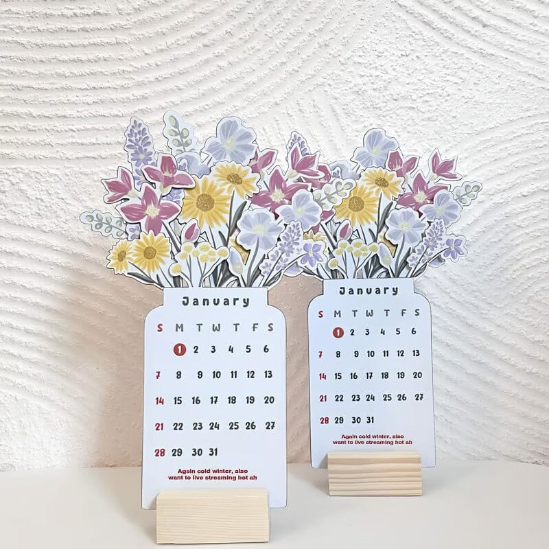 2025 Bloomy Flowers Desk Calendar