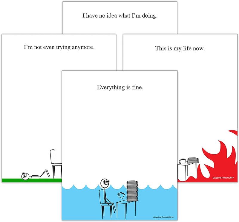 Funny Office Notepads - Everything is Fine and More