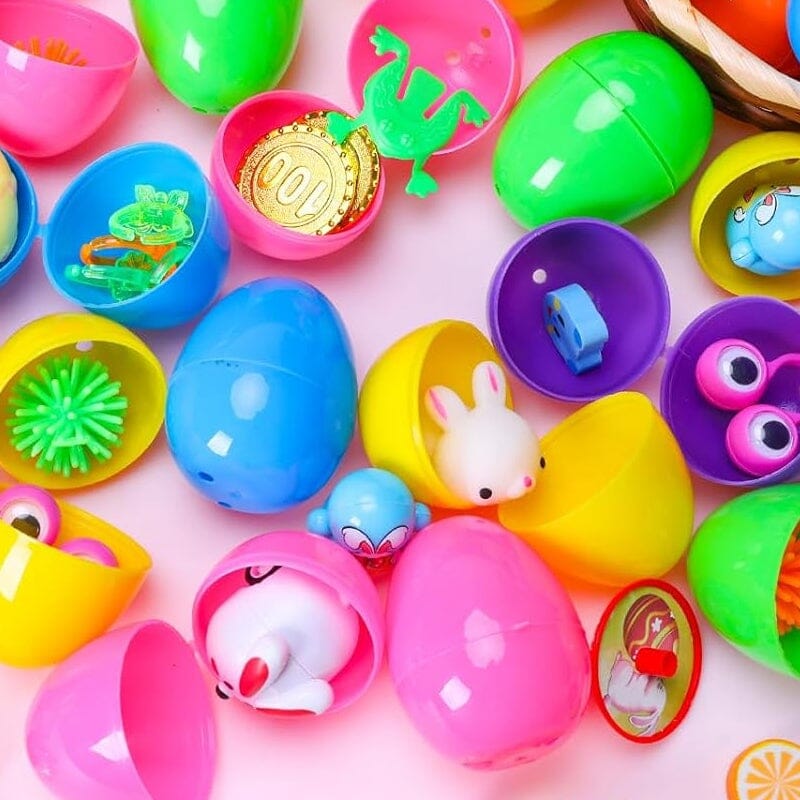 Prefilled Easter Eggs with Toys and Stickers for Egg Hunts