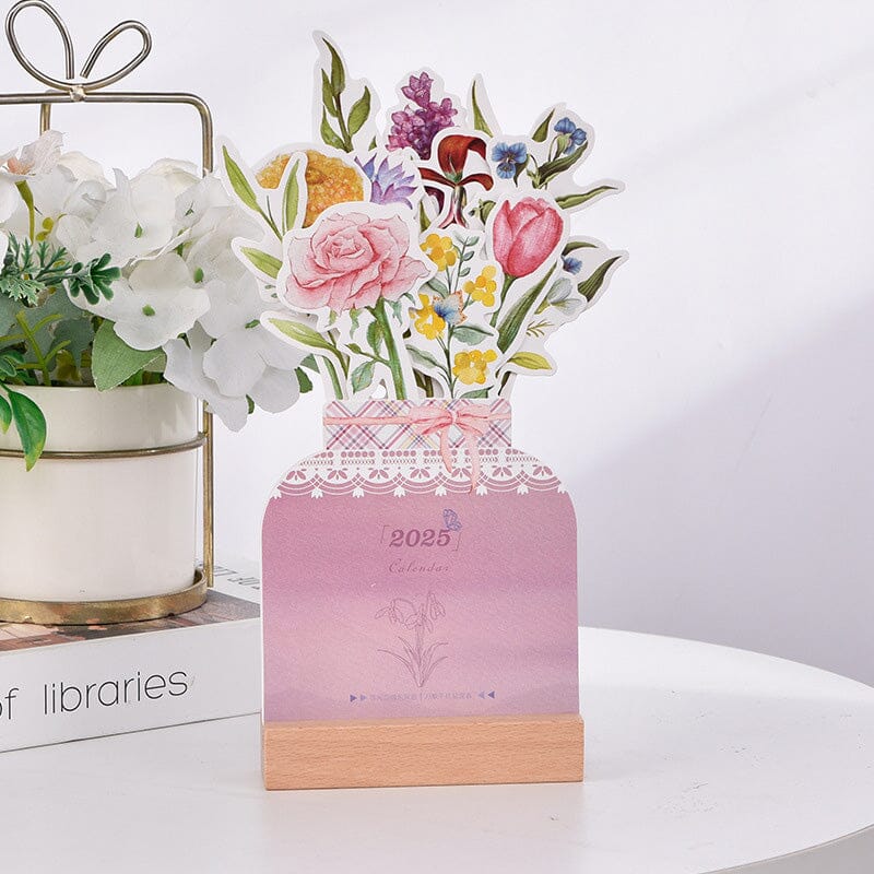 2025 Bloomy Flowers Desk Calendar