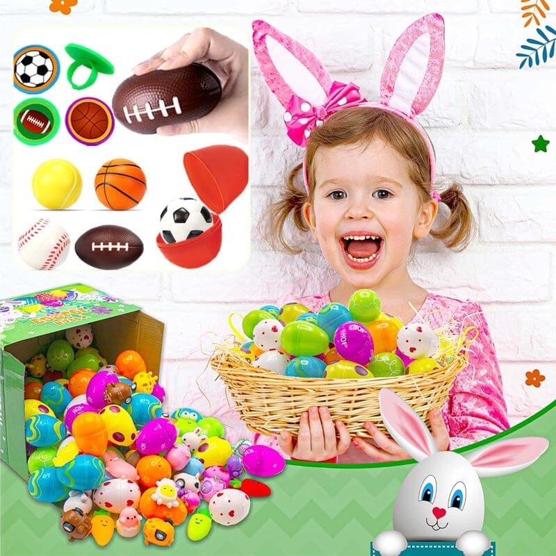 Prefilled Easter Eggs with Toys and Stickers for Egg Hunts