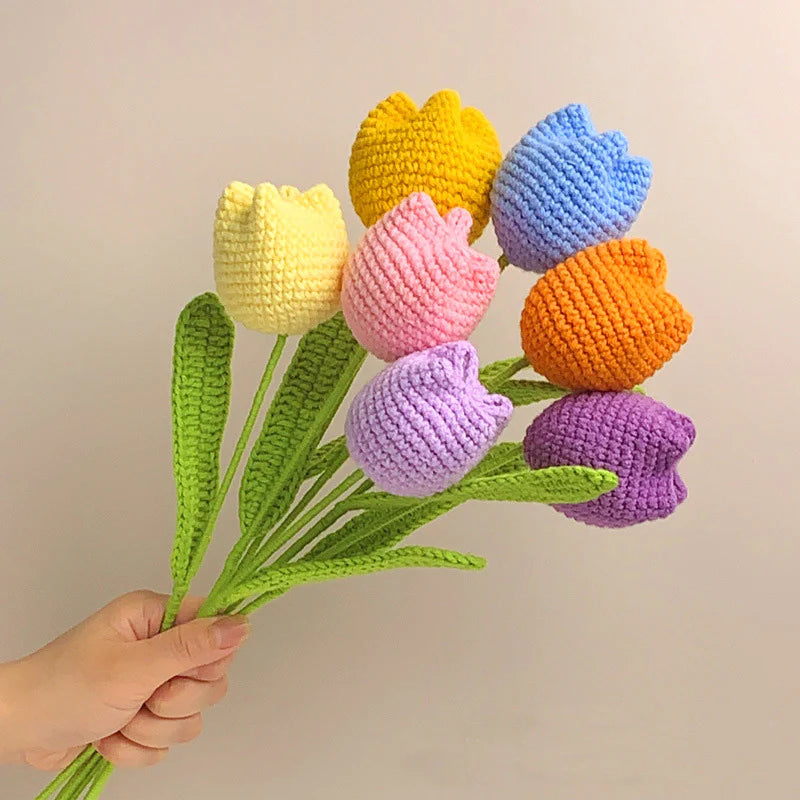 Crochet Flowers Bouquet Handmade Knitted Flower Gift(1pc)