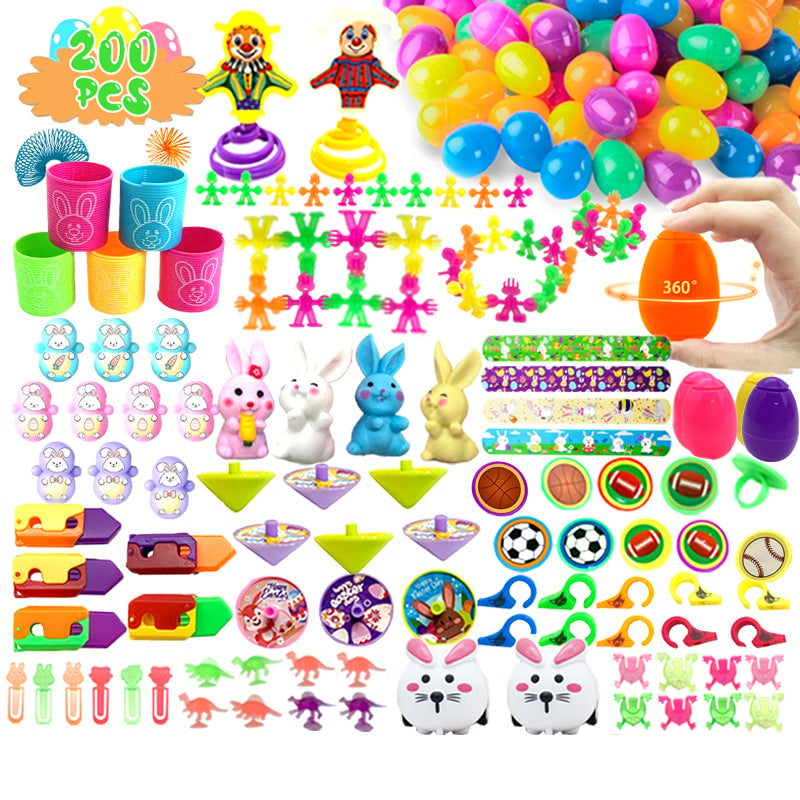 Prefilled Easter Eggs with Toys and Stickers for Egg Hunts