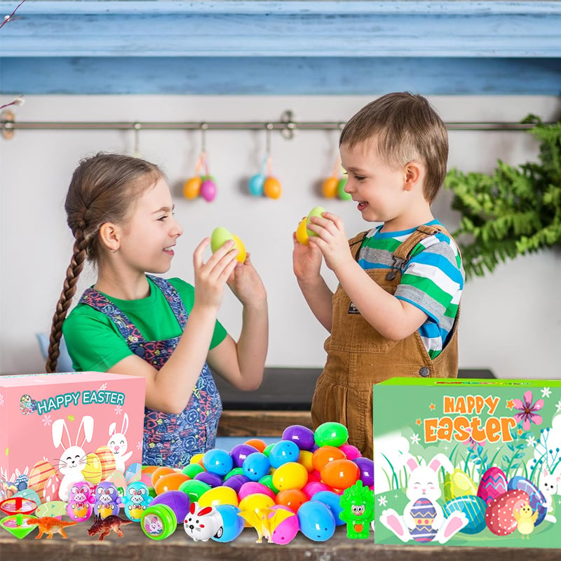 Prefilled Easter Eggs with Toys and Stickers for Egg Hunts