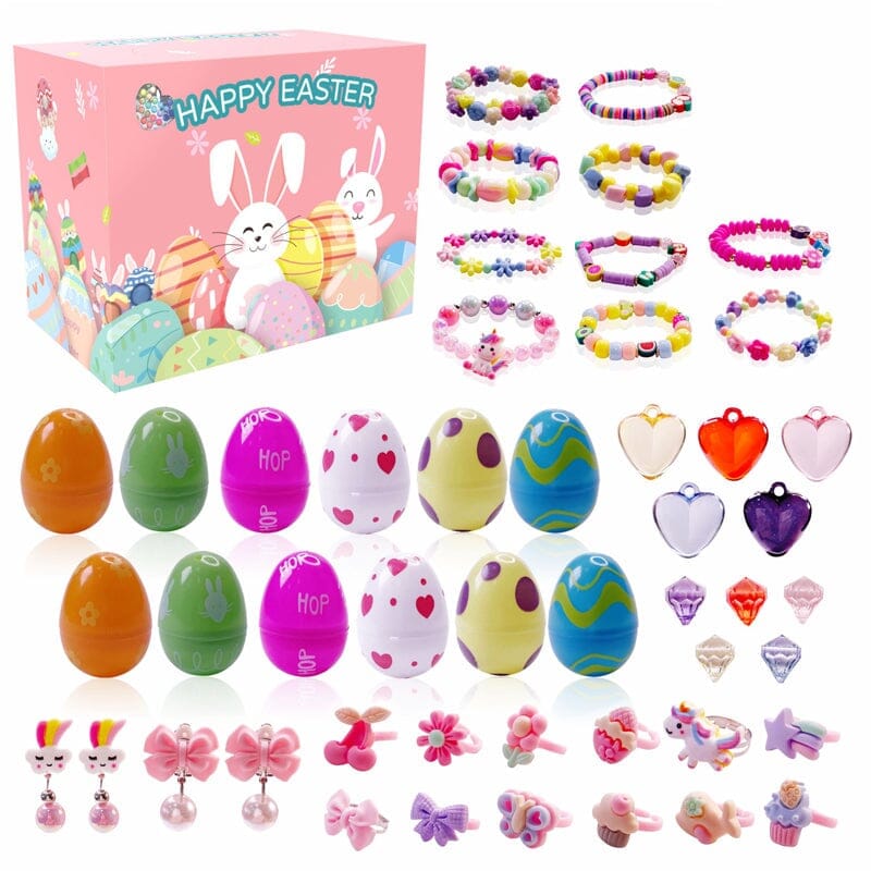 Prefilled Easter Eggs with Toys and Stickers for Egg Hunts