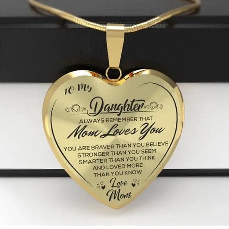 To My Daughter Heartfelt Necklace Love Mom/Dad