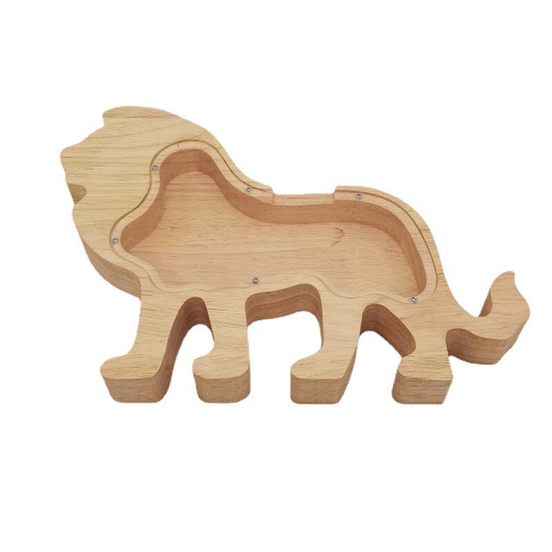 Wooden Animal Piggy Saving Bank