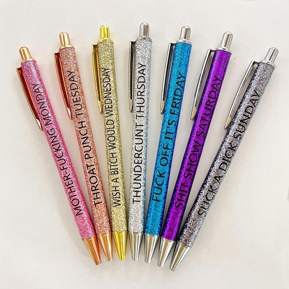 5 PC Funy Ballpoint Pens Set Swear Word Daily Pen Dirty Cuss Word Pens Easy  Carrying For Each Day Of The Week Funny Office Gifts - AliExpress